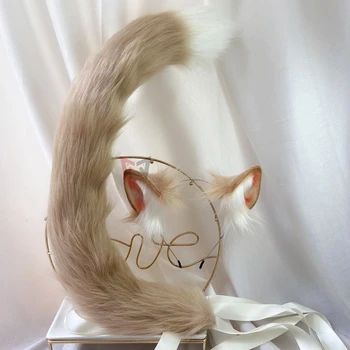 MMGG New Brown Cat Ears Hairhoop Tail Headwear Beast Cosplay Costume Accessories for Girl Women Handmade Work
MMGG New Brown Cat Ears Hairhoop Tail Headwear Beast Cosplay Costume Accessories for Girl Women Handmade Work