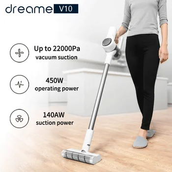 

Global Version Xiaomi Dreame V9 V10 Cordless Stick Vacuum Cleaner 22000Pa Suction Anti-winding Hair Mite Cleaning Long Run Time