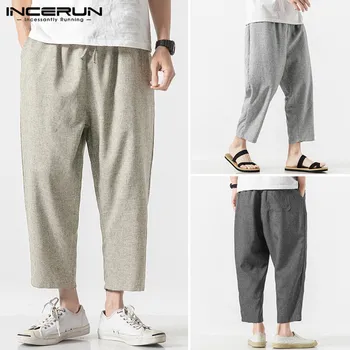INCERUN Men's Fashion Elastic Waist Pants Drawstring Straight Trousers Men Causal Chinese Style Cotton and Linen Cropped Pants
INCERUN Men's Fashion Elastic Waist Pants Drawstring Straight Trousers Men Causal Chinese Style Cotton and Linen Cropped Pants