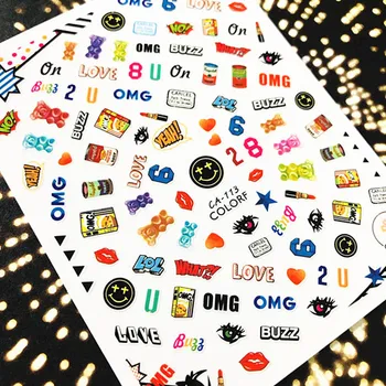 CA-113 Newest design OMG colorful film designs 3d nail art sticker nail decal accessories
CA-113 Newest design OMG colorful film designs 3d nail art sticker nail decal accessories