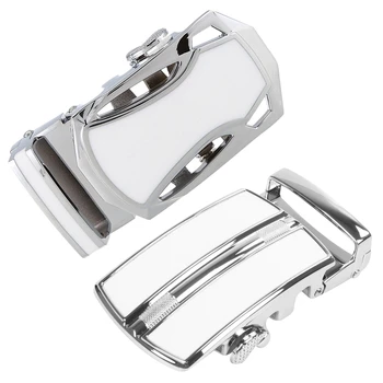 Men'S Solid Buckle Automatic Ratchet Leather Belt Buckle Silver , Hollow & in the Middle with an Edge 
Men'S Solid Buckle Automatic Ratchet Leather Belt Buckle Silver , Hollow & in the Middle with an Edge