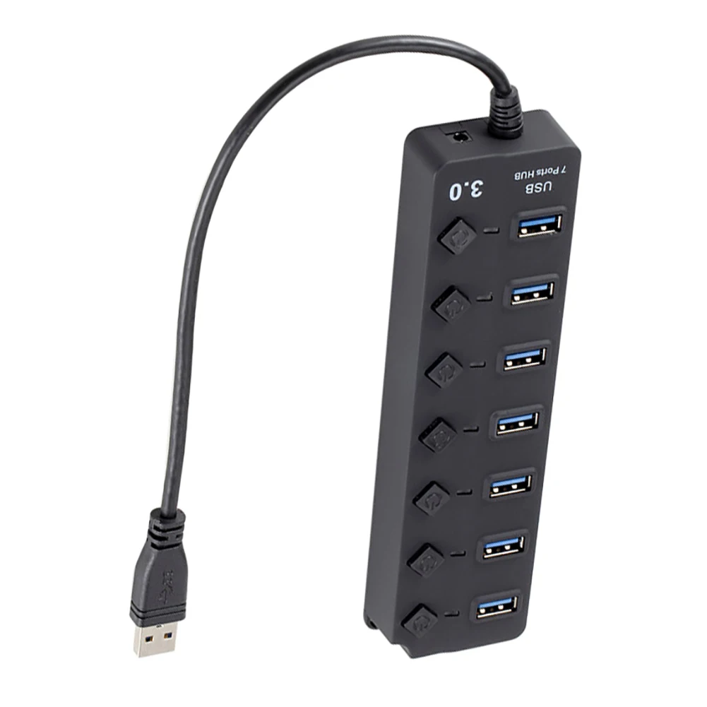 7 Ports USB 3.0 Hub Splitter with Independent Switch for Computer PC Laptop Mulit-function Extension tools
7 Ports USB 3.0 Hub Splitter with Independent Switch for Computer PC Laptop Mulit-function Extension tools
