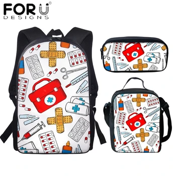 FORUDESIGNS 3Pcs Cute Cartoon Nurse Pattern Children Schoolbags Set Large School Student Backpacks Women Casual Travel Setchel
FORUDESIGNS 3Pcs Cute Cartoon Nurse Pattern Children Schoolbags Set Large School Student Backpacks Women Casual Travel Setchel