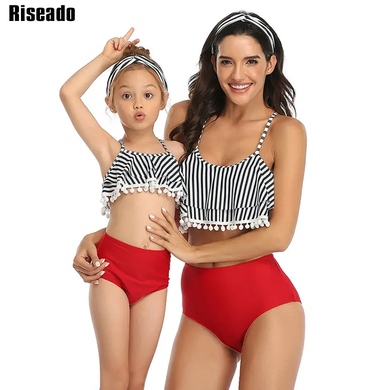Riseado Striped Swimwear High Waist Bathing Suits Ruffled Swimsuit Women Mother and Daughter Bikini 2020 Sexy Tassel Beachwear
Riseado Striped Swimwear High Waist Bathing Suits Ruffled Swimsuit Women Mother and Daughter Bikini 2020 Sexy Tassel Beachwear