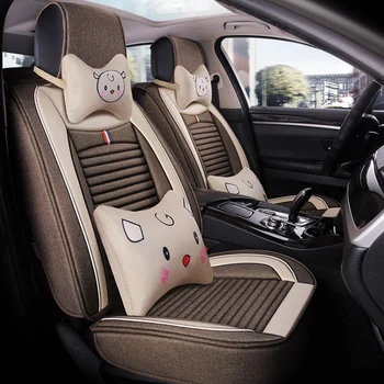 Full Coverage flax fiber car seat cover auto seats covers for BMW Mini F54 R55 R59 F55 R56 R60 F56 R57 R61 F57 R58 Smart fortwo