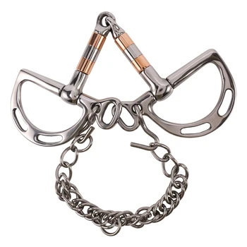 Horse Mouth Bit Stainless Steel Horse Bit Kimberwicke Bit Solid Jointed Mouth With Hook and Binocular Chain Horse Equipment
Horse Mouth Bit Stainless Steel Horse Bit Kimberwicke Bit Solid Jointed Mouth With Hook and Binocular Chain Horse Equipment