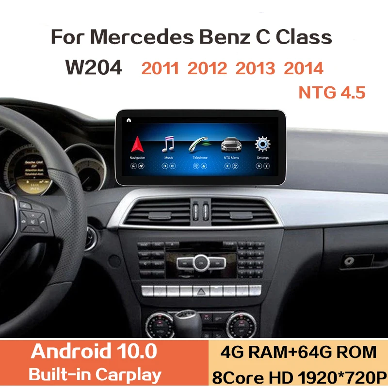 For Mercedes Benz C Class W204 2011 2012 2013 2014 NTG4.5 Android10.0 Car Radio GPS Multimedia Navigation Carplay
For Mercedes Benz C Class W204 2011 2012 2013 2014 NTG4.5 Android10.0 Car Radio GPS Multimedia Navigation Carplay