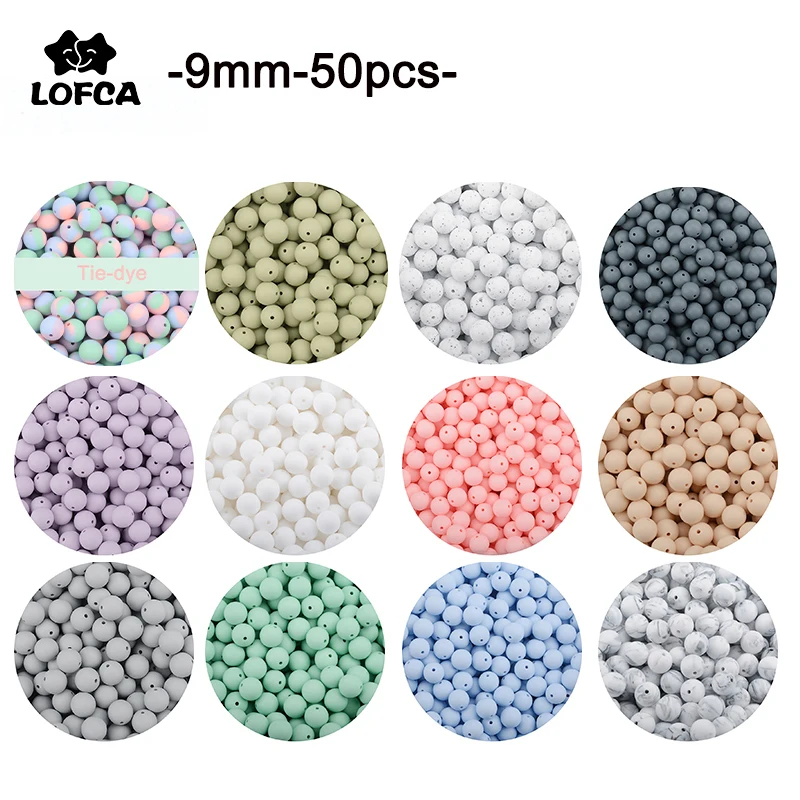 LOFCA 50pcs/lot Silicone 9mm Tie Dye Loose Teether Beads Baby Toy Teether Chew BPA Free Food Grade DIY Jewelry Necklace Making
LOFCA 50pcs/lot Silicone 9mm Tie Dye Loose Teether Beads Baby Toy Teether Chew BPA Free Food Grade DIY Jewelry Necklace Making