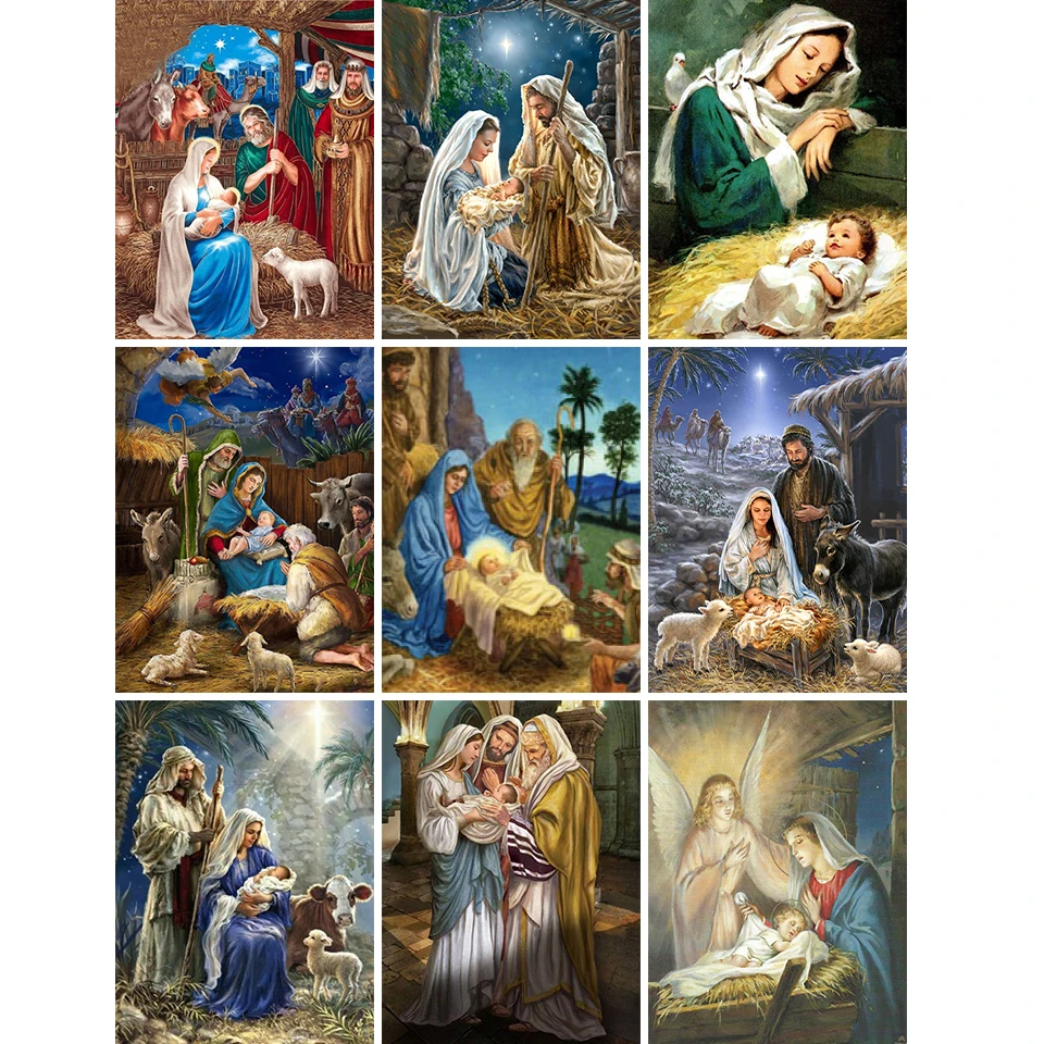 5D DIY Diamond Painting Religion Cross Stitch Kit Full Drill Embroidery Picture of Rhinestones Mosaic Religious Icons Gift Sale | Дом и сад