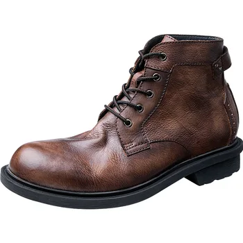 Mens Short Boots High Quality Genuine Leather autumn winter British retro men shoes all-match cowhide chelsea boots men zipper 
Mens Short Boots High Quality Genuine Leather autumn winter British retro men shoes all-match cowhide chelsea boots men zipper