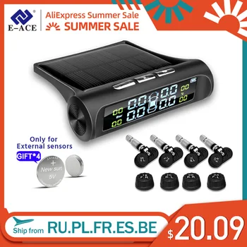E-ACE Solar TPMS Car Tire Pressure Monitoring System With 4 Tire Pressure Sensors Display Intelligent Tyre Pressure Warning
E-ACE Solar TPMS Car Tire Pressure Monitoring System With 4 Tire Pressure Sensors Display Intelligent Tyre Pressure Warning
