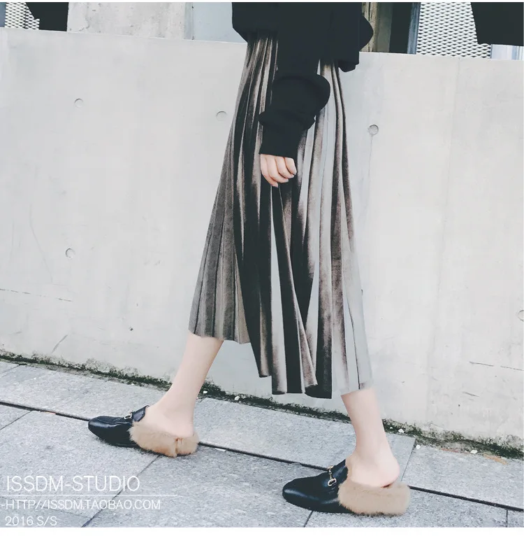 2019 Autumn and Winter Ladies Elastic Waist Metallic Pleated Skirt Long Solid Color Gold Velvet Half-length A Skirt
2019 Autumn and Winter Ladies Elastic Waist Metallic Pleated Skirt Long Solid Color Gold Velvet Half-length A Skirt