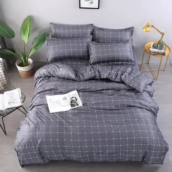 Home Textile Soft Quilt Cover Pillow Case Fine Plaid Printed Cotton 3Pcs Set Comfortable Breathable Double Beddings
Home Textile Soft Quilt Cover Pillow Case Fine Plaid Printed Cotton 3Pcs Set Comfortable Breathable Double Beddings