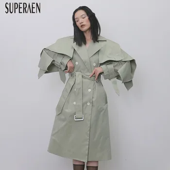SuperAen Europe Trench Coat for Women Autumn New 2019 Cotton Wild Ladies Windbreaker Double-breasted Fashion Women Clothing
SuperAen Europe Trench Coat for Women Autumn New 2019 Cotton Wild Ladies Windbreaker Double-breasted Fashion Women Clothing