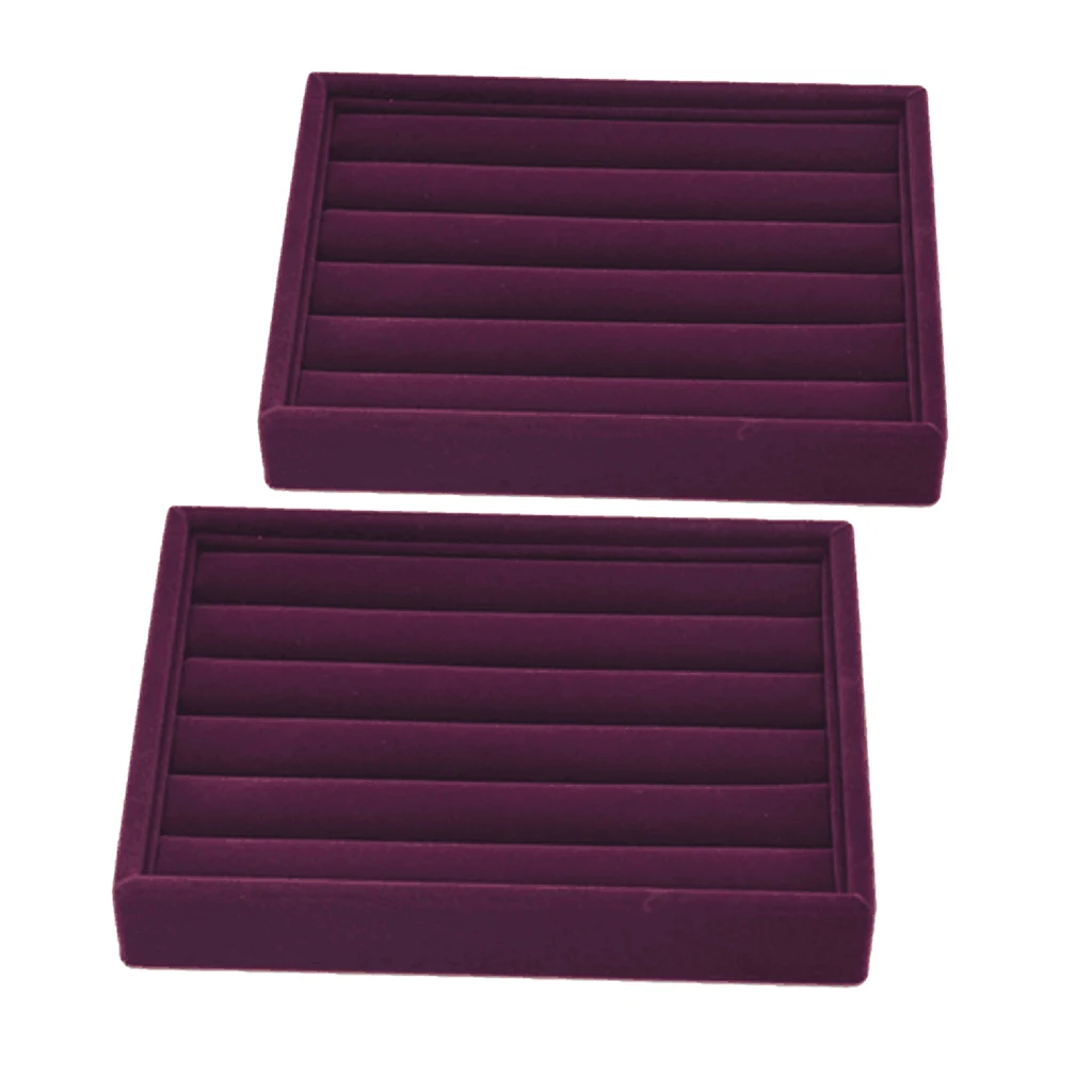 2 lot Luxury Roomy Stackable 5 Slots Studs Jewelry Display Tray Storage Box 2 lot Luxury Roomy Stackable 5 Slots Studs Jewelry Display Tray Storage Box