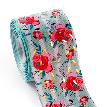 3"75mm 10yard rectangle gold foil printed flowers grosgrain ribbon Thermal transfer Printe
3"75mm 10yard rectangle gold foil printed flowers grosgrain ribbon Thermal transfer Printe