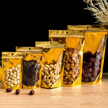 1000pcs/lot Stand up Clear Aluminium Foil Self seal Bag Gold Metallic Plastic Packaging Pouch for Food Tea Candy Cookie Baking
1000pcs/lot Stand up Clear Aluminium Foil Self seal Bag Gold Metallic Plastic Packaging Pouch for Food Tea Candy Cookie Baking