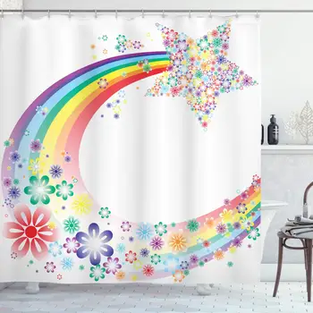 Abstract Shower Curtain, Abstract Nature Fantasy Spring Floral Rainbow Stars Flowers Cheerful Fun Design, Cloth Fabric Bathroom
Abstract Shower Curtain, Abstract Nature Fantasy Spring Floral Rainbow Stars Flowers Cheerful Fun Design, Cloth Fabric Bathroom