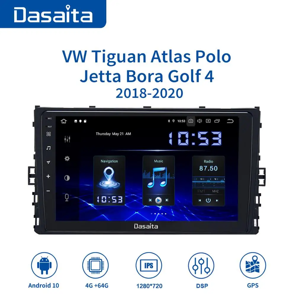 Dasaita Car Radio Android 10.0 for VW Golf Tiguan Atlas Polo Jetta 2018 Radio 9" GPS Multi Touch Screen MAX10 4GB RAM 64GB ROM
Dasaita Car Radio Android 10.0 for VW Golf Tiguan Atlas Polo Jetta 2018 Radio 9" GPS Multi Touch Screen MAX10 4GB RAM 64GB ROM