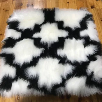 

Fluffy Rug Living Room White Black Moroccan Area Rug Long Plush Carpet Faux Fur Sheepskin Shaggy Rugs Home Bedroom Chair Cover