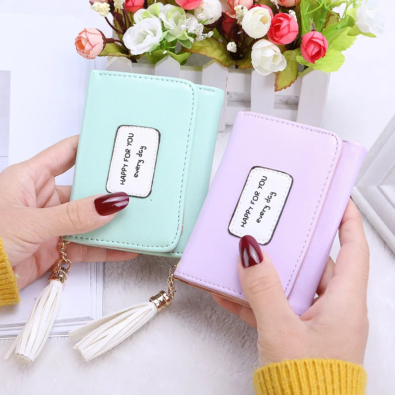 Bag girl 2020 female short wallet Japanese and Korean version wallet tassel three fold cute student wallet small fresh card bag
Bag girl 2020 female short wallet Japanese and Korean version wallet tassel three fold cute student wallet small fresh card bag