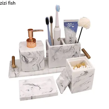 Simple Bathroom Wash Set Bathroom Mouthwash Cup Toothset Set Brushing Cup Creative Nordic Bathroom Five-piece Set 
Simple Bathroom Wash Set Bathroom Mouthwash Cup Toothset Set Brushing Cup Creative Nordic Bathroom Five-piece Set