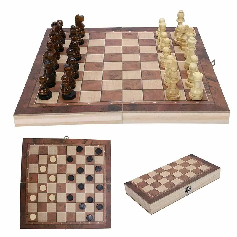 3 in 1 Folding Chess Set Wooden Chess Game Backgammon Checkers Chessboard Chess Pieces Chessman Traditional Shut The Box
3 in 1 Folding Chess Set Wooden Chess Game Backgammon Checkers Chessboard Chess Pieces Chessman Traditional Shut The Box