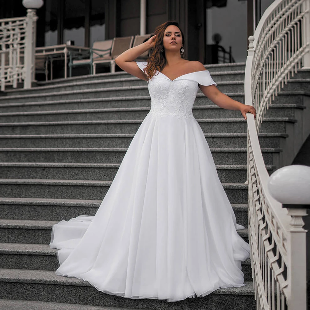 2020 Chiffon Plus Size Wedding Dress Modest Off The Shoulder V Neck Appliques Zip Up A Line Long Bridal Dresses
2020 Chiffon Plus Size Wedding Dress Modest Off The Shoulder V Neck Appliques Zip Up A Line Long Bridal Dresses