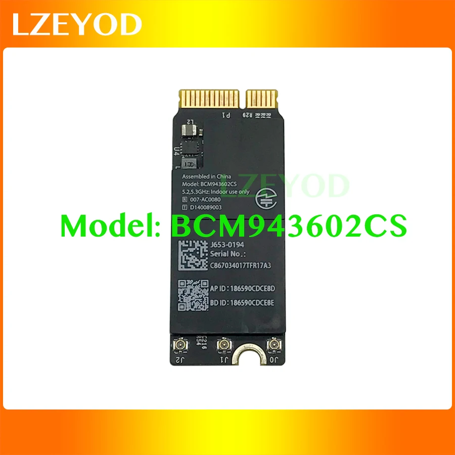 Original Wifi Airport Card Bluetooth 4.1 BCM943602CS For Macbook Pro Retina 13" 15" A1398 A1502 Wifi Card BT 4.1 2015 Year
Original Wifi Airport Card Bluetooth 4.1 BCM943602CS For Macbook Pro Retina 13" 15" A1398 A1502 Wifi Card BT 4.1 2015 Year