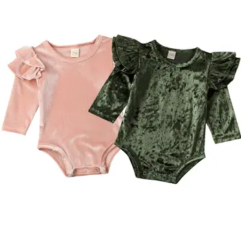 0-18Months Newborn Infant Baby Girls Ruffle Long Sleeve velvet Bodysuits Solid color Jumpsuits
0-18Months Newborn Infant Baby Girls Ruffle Long Sleeve velvet Bodysuits Solid color Jumpsuits