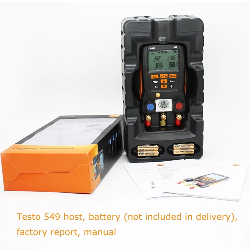 Manómetro digital para sistema de climatización, kit de pruebas LCD Testo 549, herramientas de aire acondicionado HVAC