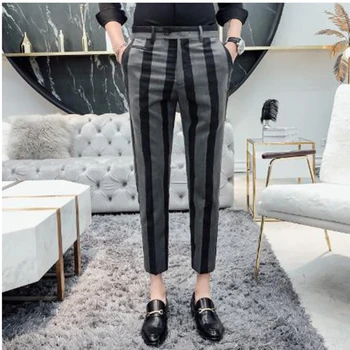 Summer Men Stripe Casual Pants Male Fashion Business Casual Pencil Suit Pant Trousers
Summer Men Stripe Casual Pants Male Fashion Business Casual Pencil Suit Pant Trousers
