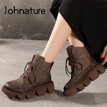 Johnature Lace-up Women Boots Genuine Leather 2020 New Winter Women Shoes Round Toe Wedges Handmade Concise Ankle Platform Boots
Johnature Lace-up Women Boots Genuine Leather 2020 New Winter Women Shoes Round Toe Wedges Handmade Concise Ankle Platform Boots