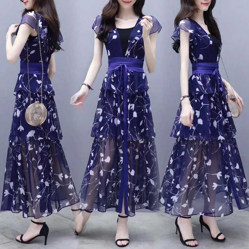 Chiffon Maxi Dress Women's Summer 2019 New Style Elegant Slim Fit Pleated Skirt WOMEN'S Dress Cake Dress Waist Hugging Floral-Pr
Chiffon Maxi Dress Women's Summer 2019 New Style Elegant Slim Fit Pleated Skirt WOMEN'S Dress Cake Dress Waist Hugging Floral-Pr