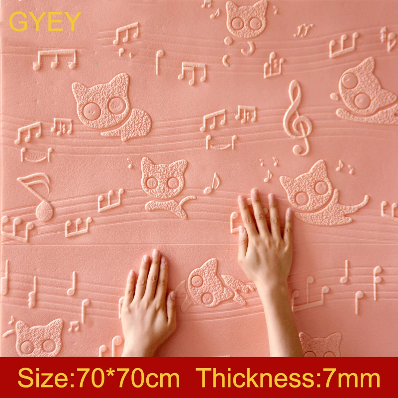 

3D Wall Stickers Cartoon Wallpaper Children's Room Kindergarten Wall Stickers Musical Notes Creative Living Room BedroomStickers