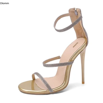 Olomm New Arrival Women Sandals Sexy Stiletto High Heels Sandals Open Toe Gold Silver Black Party Shoes Women US Plus Size 5-15 
Olomm New Arrival Women Sandals Sexy Stiletto High Heels Sandals Open Toe Gold Silver Black Party Shoes Women US Plus Size 5-15