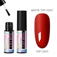 Quatro lírio fosco casaco superior gel laca fosco casaco superior embeber fora uv unha gel polonês dicas longo último de borracha superior manicure verniz(China)