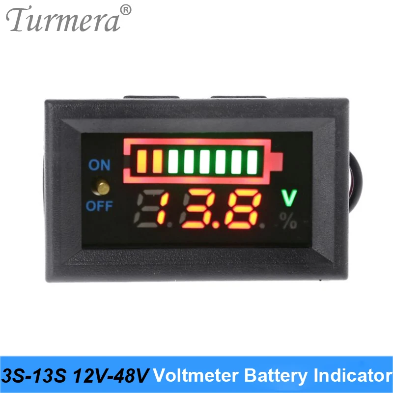 Turmera 12V 24V 36V 48V 60V Lithium Lifepo4 Battery Indicator Voltmeter Display with Switch Battery for 12V Car and Screwdriver
Turmera 12V 24V 36V 48V 60V Lithium Lifepo4 Battery Indicator Voltmeter Display with Switch Battery for 12V Car and Screwdriver