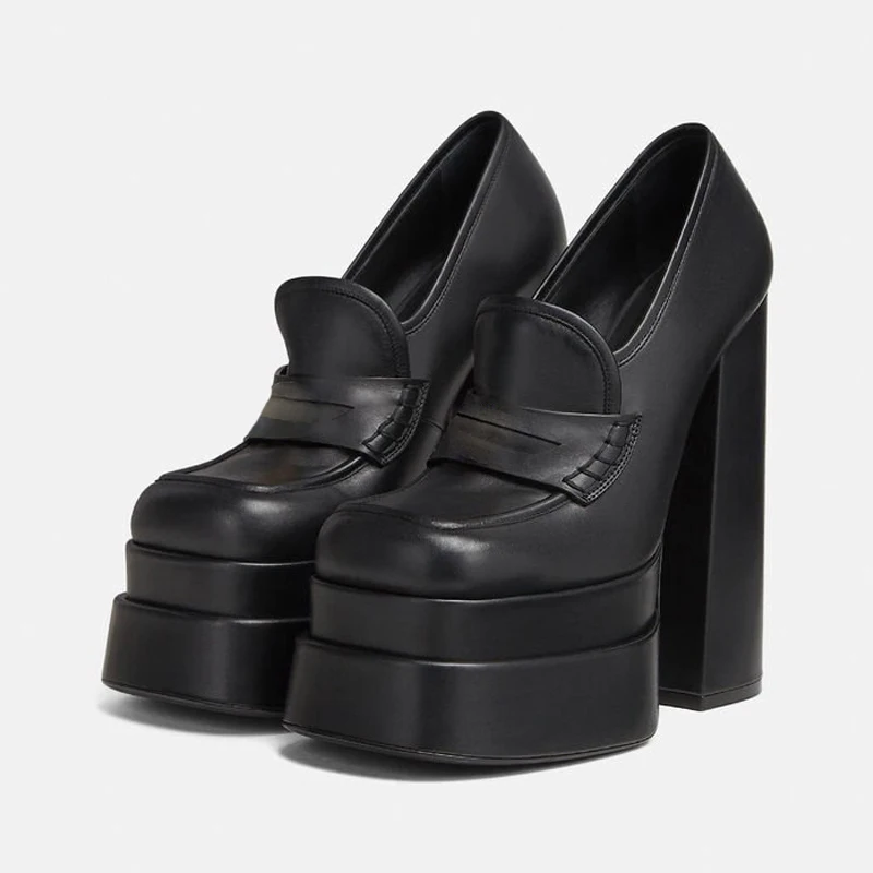 Туфли-лодочки женские на платформе Модные Двухслойные высокий каблук роскошные