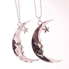 

God Of the Moon Pendant Necklace For Women and Man DIY Charms Metal Exaggerated Large Moon Amulet Necklaces Findings A2327