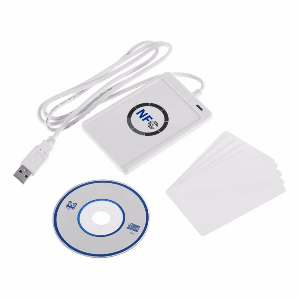 RFID Smart Card Reader Writer Copier Duplicator Writable copy USB S50 13.56mhz ISO/IEC18092+5pcs M1 Cards NFC ACR122U Dropship
RFID Smart Card Reader Writer Copier Duplicator Writable copy USB S50 13.56mhz ISO/IEC18092+5pcs M1 Cards NFC ACR122U Dropship