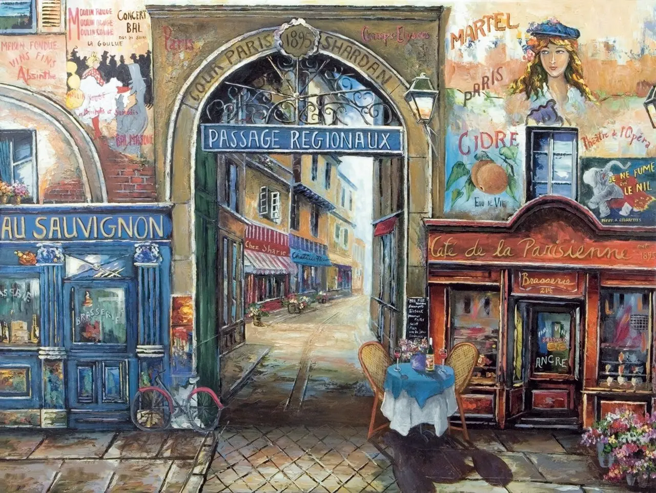 JMINE Div 5D France Old Paris Street Full Diamond Painting cross stitch kits art High Quality Scenic 3D paint by diamonds | Дом и сад
