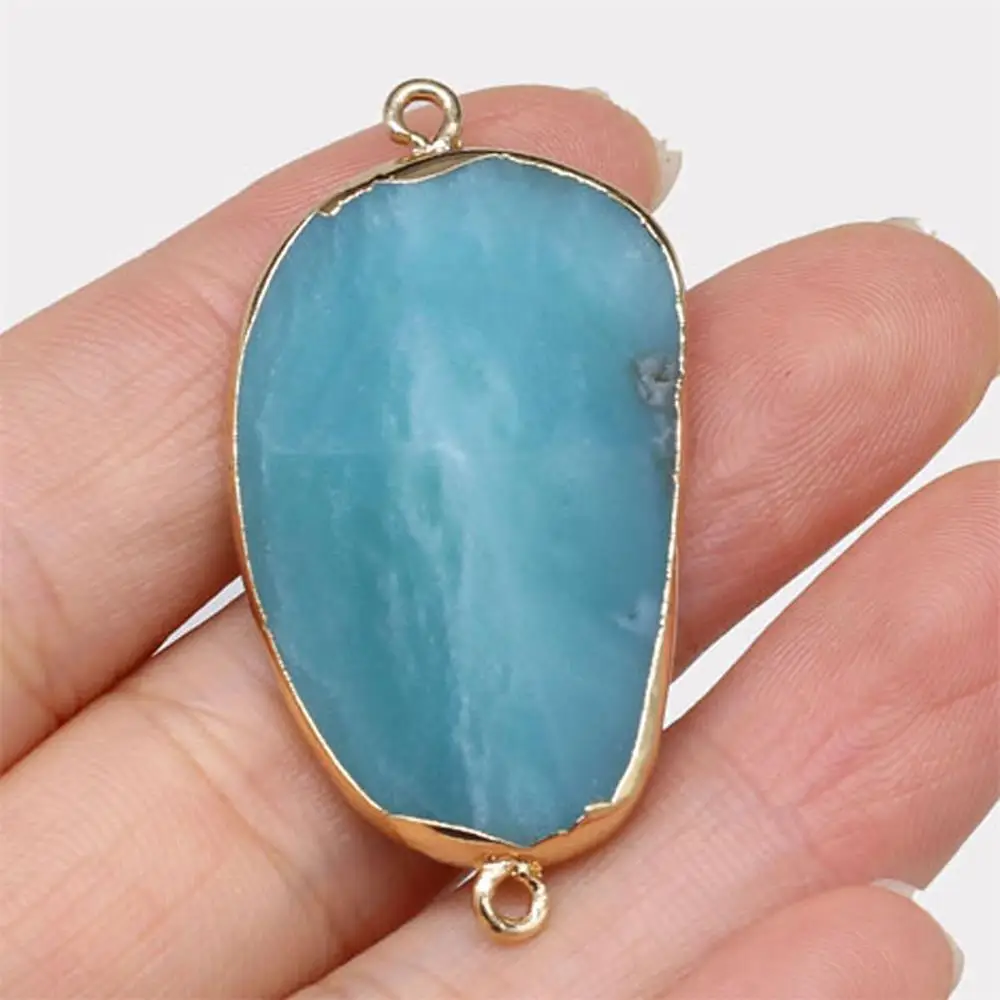 Hot Selling 2021 Natural Stone Connector Amazonite Exquisite Accessories for Jewelry Making Necklace Bracelet Size 22x36mm
Hot Selling 2021 Natural Stone Connector Amazonite Exquisite Accessories for Jewelry Making Necklace Bracelet Size 22x36mm