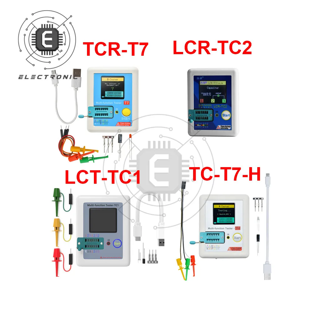 

TC-T7-H TCR-T7 LCR-TC1/TC2 Transistor Tester Multimeter Colorful Display For Diode Triode MOS/PNP/NPN Capacitor Resistor