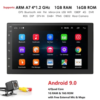 DSP 2Din 7" Android 9.0 Car No-DVD Player Radio Stereo GPS Headunit Navi 4-Core OBD2 BT WiFi 1GB Touch Screen DAB Mirror+Cam+Map
DSP 2Din 7" Android 9.0 Car No-DVD Player Radio Stereo GPS Headunit Navi 4-Core OBD2 BT WiFi 1GB Touch Screen DAB Mirror+Cam+Map