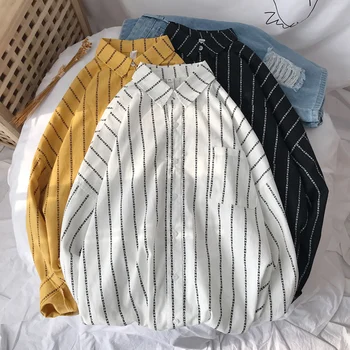 Privathinker Korean Men Shirts Clearance Striped Long Sleeves Shirts Summer Streetwear Printed Man Blouse Tops
Privathinker Korean Men Shirts Clearance Striped Long Sleeves Shirts Summer Streetwear Printed Man Blouse Tops