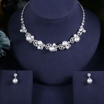 Accking Luxury Pearl Flower Jewelry Sets For Women Cubic Zircon Wedding Bridal Jewelry Sets gift
Accking Luxury Pearl Flower Jewelry Sets For Women Cubic Zircon Wedding Bridal Jewelry Sets gift