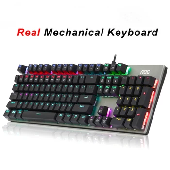 Gaming Mechanical Keyboard RGB Mix Backlit USB Wired Keyboard Tea/Green/Black/Red Axis English Keyboards Pro gamer keyboard
Gaming Mechanical Keyboard RGB Mix Backlit USB Wired Keyboard Tea/Green/Black/Red Axis English Keyboards Pro gamer keyboard