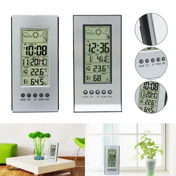 Electronic Thermometer Hygrometer Digital Room Humidity Temperature Gauge Weather Station Alarm Clock Indoor 
Electronic Thermometer Hygrometer Digital Room Humidity Temperature Gauge Weather Station Alarm Clock Indoor