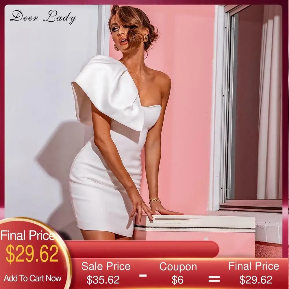 Deer Lady White Sexy Bandage Dress 2020 New Arrivals One Shoulder Bandage Dress Ruffle Celebrity Club Party Dress Women Evening
Deer Lady White Sexy Bandage Dress 2020 New Arrivals One Shoulder Bandage Dress Ruffle Celebrity Club Party Dress Women Evening